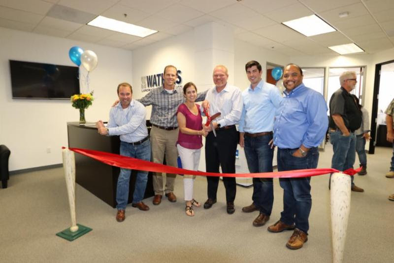 WLC -Orange County Office Ribbon Cutting Ceremony. Left to Right: Dan Poulton, Dean Schumacher, Jennifer Watkins, Jody James Watkins, Christian Ryan and Dennis Dizon